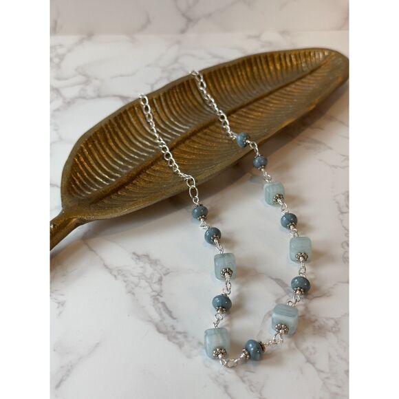 Blue Lace Agate Necklace - Picture 3 of 5